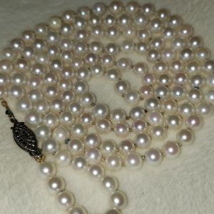 Sterling hand knotted pearls vintage